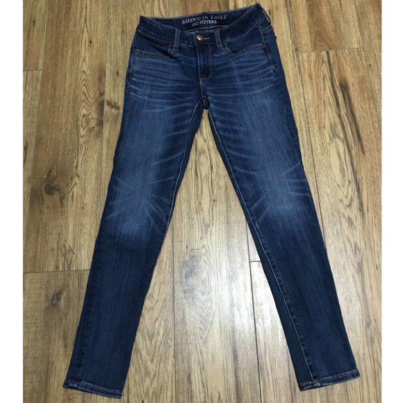 American Eagle Blue Jeans Size 0 Super Stretch - Picture 1 of 7